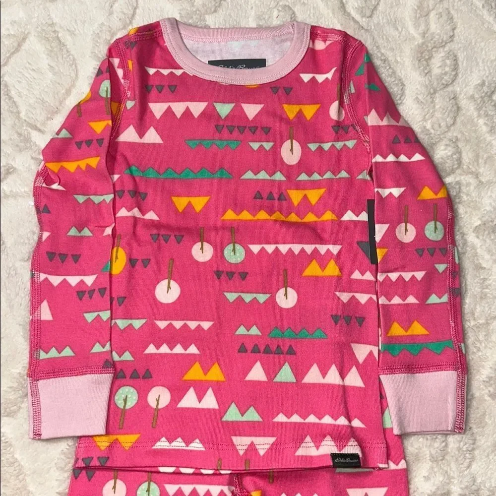Eddie Bauer 2T Toddler Girl Azalea Pink Long Sleeve Jogger Pants Cotton PJ Set